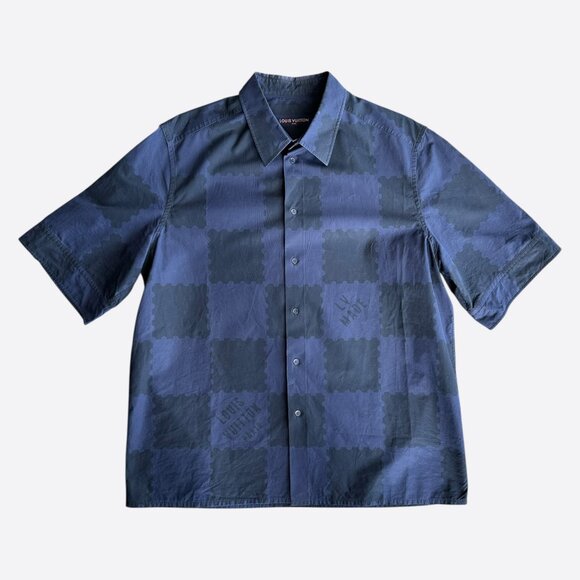 Louis Vuitton Nigo Blue Checkered Button Up Shirt - Picture 1 of 8